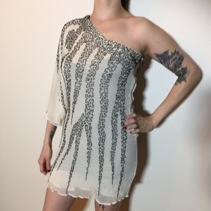 Black and Off White Cocktail/Evening Dress